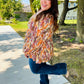 Fall in Love Taupe & Rust Floral Print Babydoll Bubble Sleeve Top