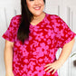 Tropical Trance Magenta Floral V Neck Woven Top