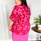 Tropical Trance Magenta Floral V Neck Woven Top