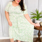 Sunny Days Sage Floral Print Fit & Flare Sash Belt V Neck Dress