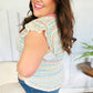 Sunny Days Coral Two Tone Striped Textured Knit V Neck Top