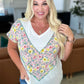 To Rock a Rhyme Color Block Top in Pink Floral