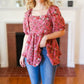 Just So Sweet Dusty Rose Floral Print Smocked Puff Sleeve Top