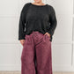 In or Out Wide Leg Cropped Pants in Eggplant