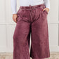 In or Out Wide Leg Cropped Pants in Eggplant