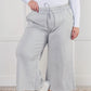 In or Out Wide Leg Cropped Pants in Light Grey