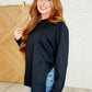 It's The Little Things Relaxed Scuba Pullover in Black