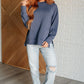 It's The Little Things Relaxed Scuba Pullover in Blue Indigo