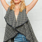 Moss Plaid Sleeveless Scalloped Vest