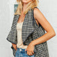 Moss Plaid Sleeveless Scalloped Vest