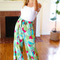 Feeling Couture Ivory & Mint Corded Geo Print Wide Leg Jumpsuit