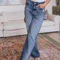 Katrina High Waist Distressed Denim Trousers