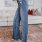 Katrina High Waist Distressed Denim Trousers