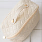 Large Capacity Quilted Makeup Bag in Cream