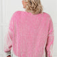 Least High Maintenance Contrast Trim Sweater in Pink