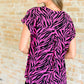 Lizzy Cap Sleeve Top in Pink and Black Zebra