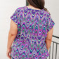 Lizzy Cap Sleeve Top in Purple Multi Marble