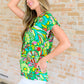 Lizzy Cap Sleeve Top in Retro Green Floral