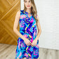 Lizzy Tank Dress in Bright Royal Floral