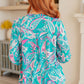 Lizzy Top in Aqua and Pink Paisley