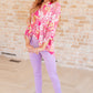 Lizzy Top in Hot Pink and Bubblegum Pink Ditsy Floral