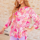 Lizzy Top in Hot Pink and Bubblegum Pink Ditsy Floral