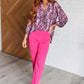 Lizzy Top in Magenta Abstract Animal Print- 8/29/2024