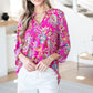 Lizzy Top in Magenta Floral Paisley