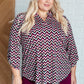 Lizzy Top in Magenta and Black Chevron