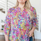 Lizzy Top in Magenta and Lime Painted Abstract