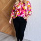 Lizzy Top in Magenta and Mustard Abstract