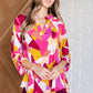 Lizzy Top in Magenta and Mustard Abstract