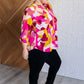 Lizzy Top in Magenta and Mustard Abstract