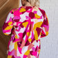 Lizzy Top in Magenta and Mustard Abstract