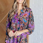 Lizzy Top in Purple and Blue Paisley