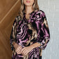 Lizzy Top in Purple and Taupe Animal Print