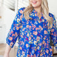 Lizzy Top in Royal and Blush Floral