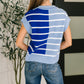 Lonely Traveler Striped Quarter Zip Vest in Blue