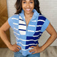Lonely Traveler Striped Quarter Zip Vest in Blue