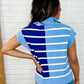 Lonely Traveler Striped Quarter Zip Vest in Blue