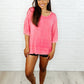 Loosely Speaking Oversized Basic Top in Fuchsia