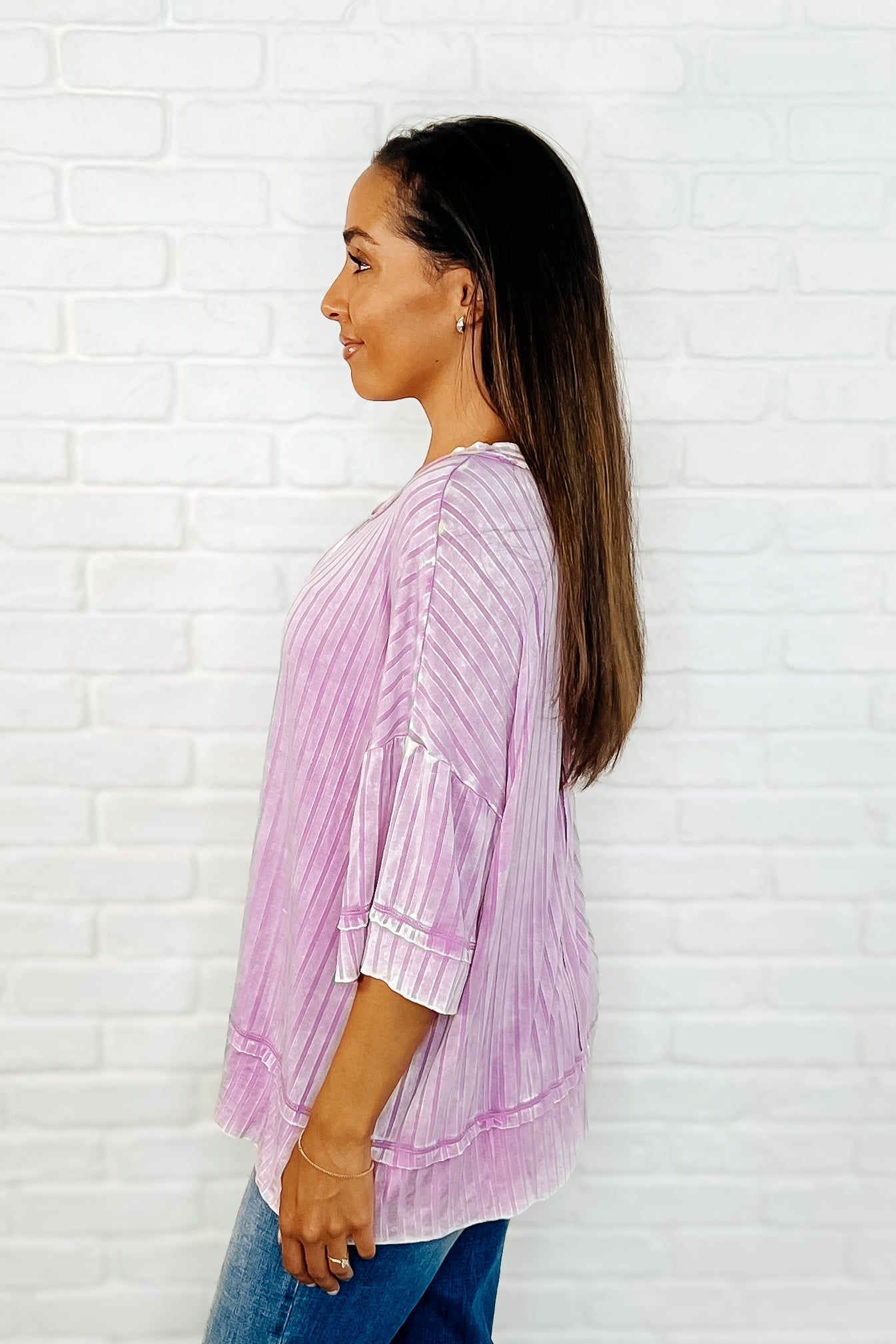Loosely Speaking Oversized Basic Top in Mauve
