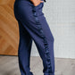 Lysa Satin Stripe Lounge Pants in Smoky Navy