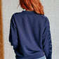 Lysa Satin Stripe Pullover in Smoky Navy