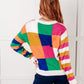 Manifesting Moment Checkered Color Block Sweater
