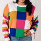 Manifesting Moment Checkered Color Block Sweater