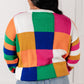 Manifesting Moment Checkered Color Block Sweater