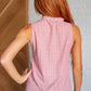 Matter of Fact Pleat Front Sleeveless Blouse in Pink