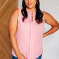 Matter of Fact Pleat Front Sleeveless Blouse in Pink