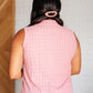 Matter of Fact Pleat Front Sleeveless Blouse in Pink